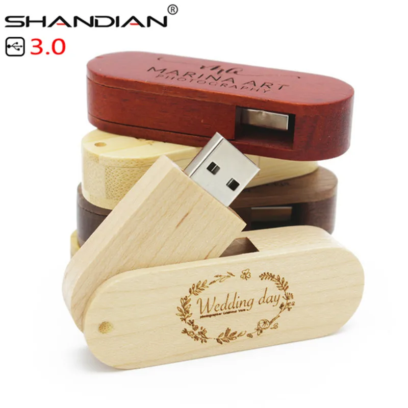 USB-флеш-накопитель SHANDIAN деревянный портативный с логотипом на заказ 4/8/16/32/64 ГБ |