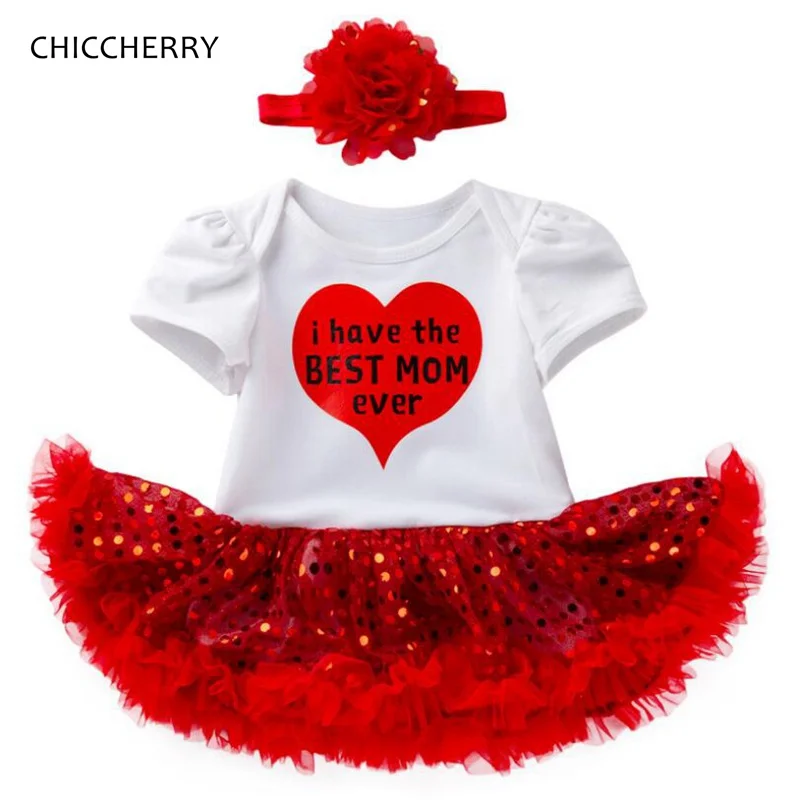 Love Mom (Я люблю маму Детское кружевное платье-комбинезон повязка на голову Детская