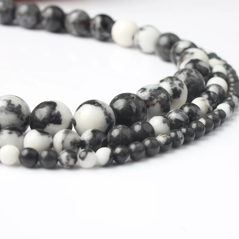 

Natural Stone Beads 8mm Black And White Zebra Loose Beads Fit For Diy Jewelry Making Bracelet Bangle Necklace Amulet Accessories