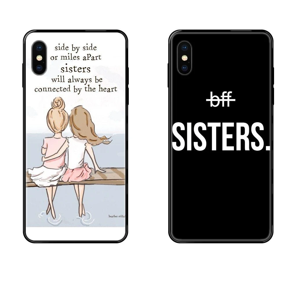 Для Galaxy S20 S10e S10 S9 S8 S7 S6 S5 edge Lite Plus Ultra Go дешевые лучшие друзья Bff Sister черный мягкий