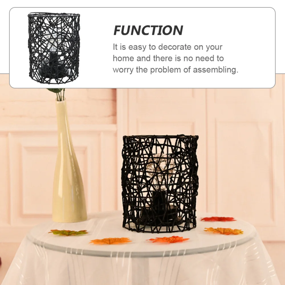 

1pc Rope Woven Nordic Style Tabletop Lamp Creative Decorative Iron Art Desk Lamp