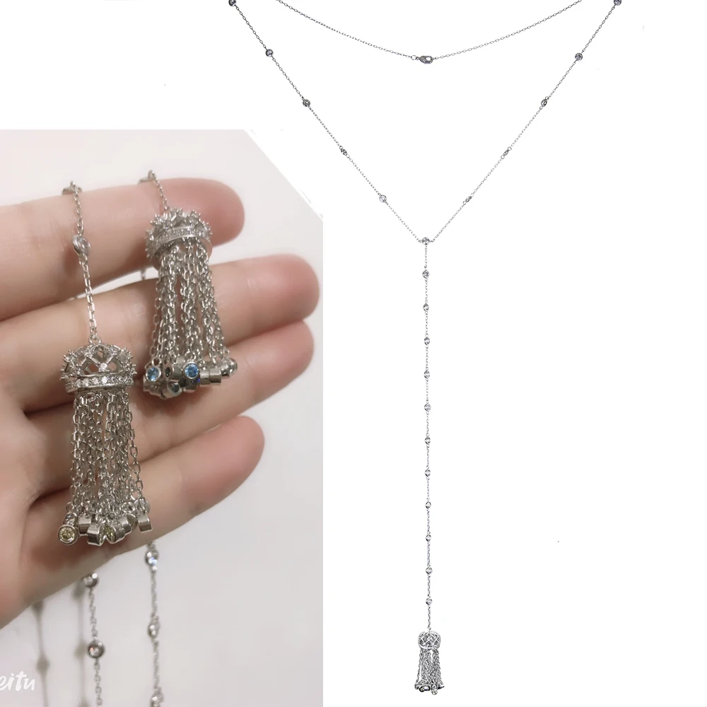

Delicate Elegant Simple Design Long Chains Pendant Necklace for Women Girlfriend Valentine's Day Present Top Quality