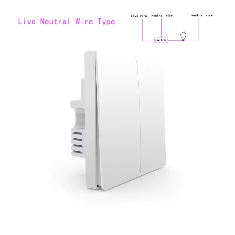 Live Neutral Type 2 Умный переключатель Aqara, светильник с дистанционным управлением, ZiGBee, wifi, беспроводной ключ, настенный проводной переключатель, умный дом, работа для mi jia mi Home APP - Цвет: Live Neutral Type 2