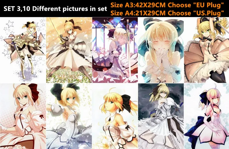 10 шт./лот аниме Fate EXTRA Nero красный/черный меч плакат наклейки игрушка Stay Night Altria