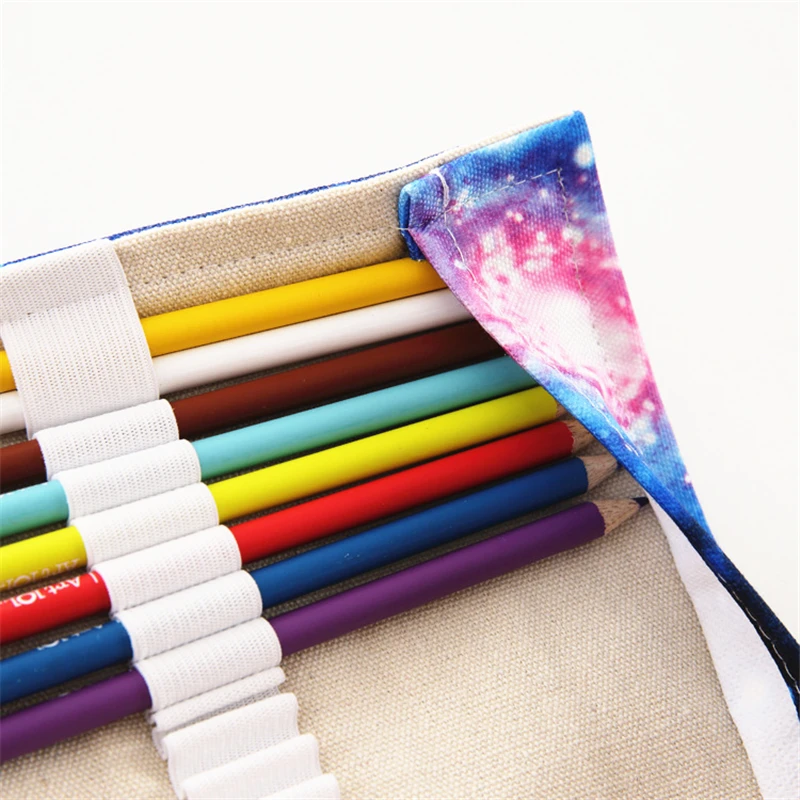 Пенал тканевый в рулоне для карандашей милая занавеска со свинцовым рисунком