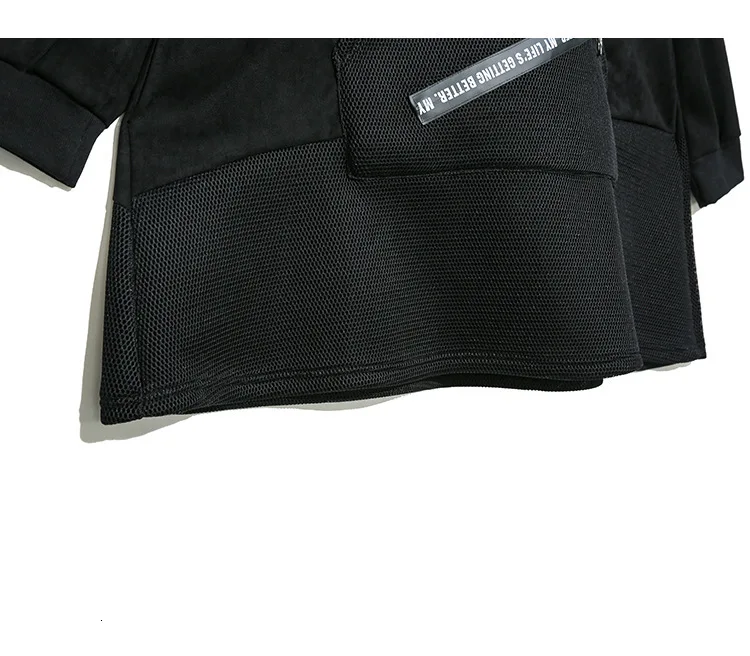 Vefadisa Patchwork Hooded Sweatshirt Woman Winter Pullovers Sweatshirt Thick Black Pockets Streetwear Sweatshirt QYF993