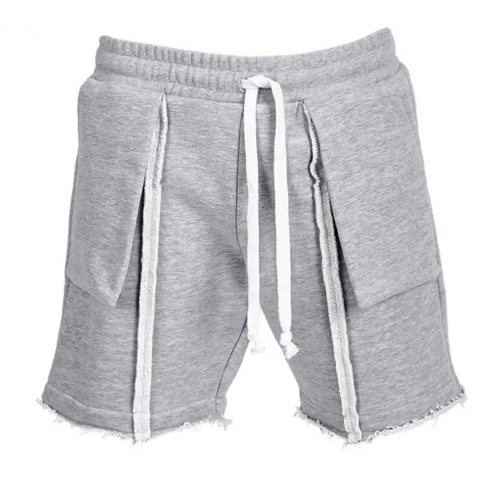 

2021 Summer New Men Shorts Casual Skin-friendly Knee-length Trendy Men Casual Elastic Waist Solid Color Sport Shorts
