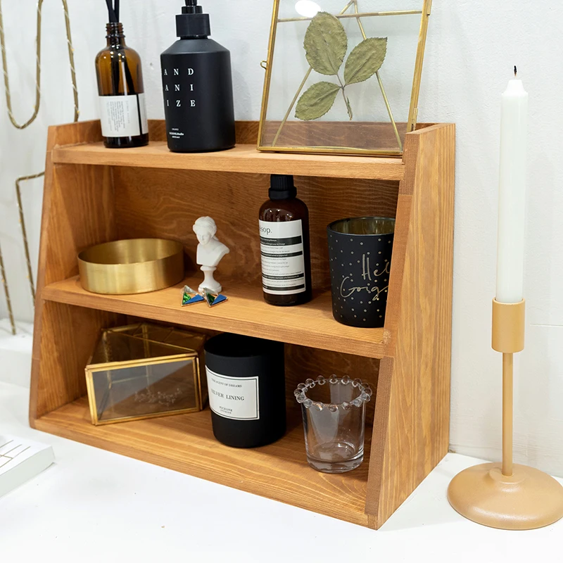 3 слоя деревянные стеллажи для хранения кофе/коричневый стол Угловые украшения