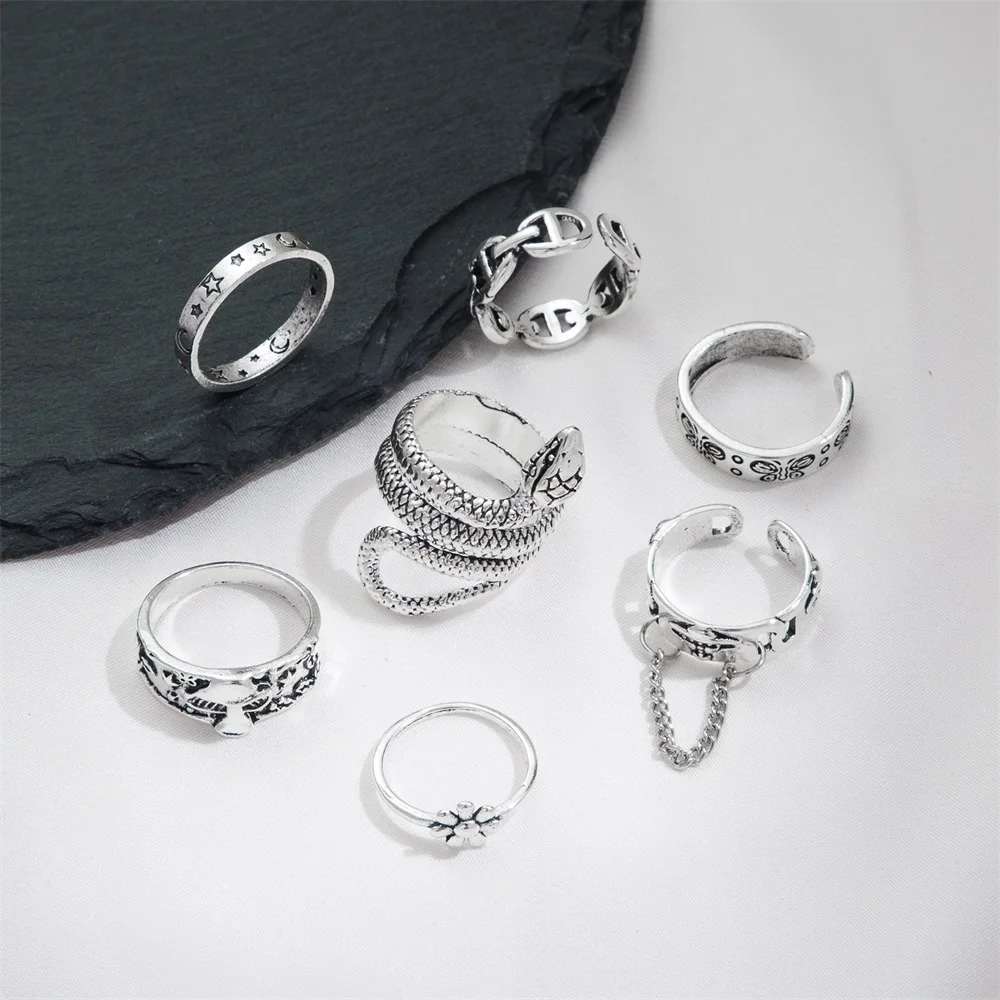 Набор Колец IFME для женщин и мужчин серебристого цвета винтажный Ювелирный