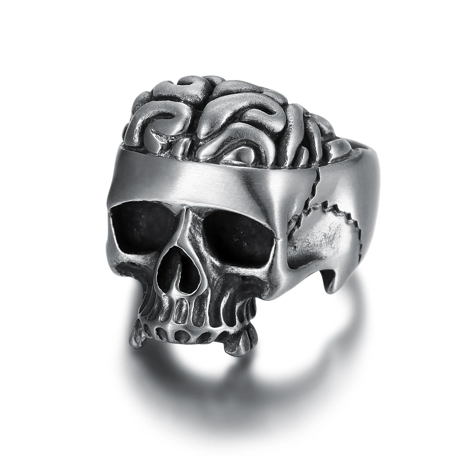 Размер 7-15 модное мужское кольцо из нержавеющей стали серебряное в стиле рок панк