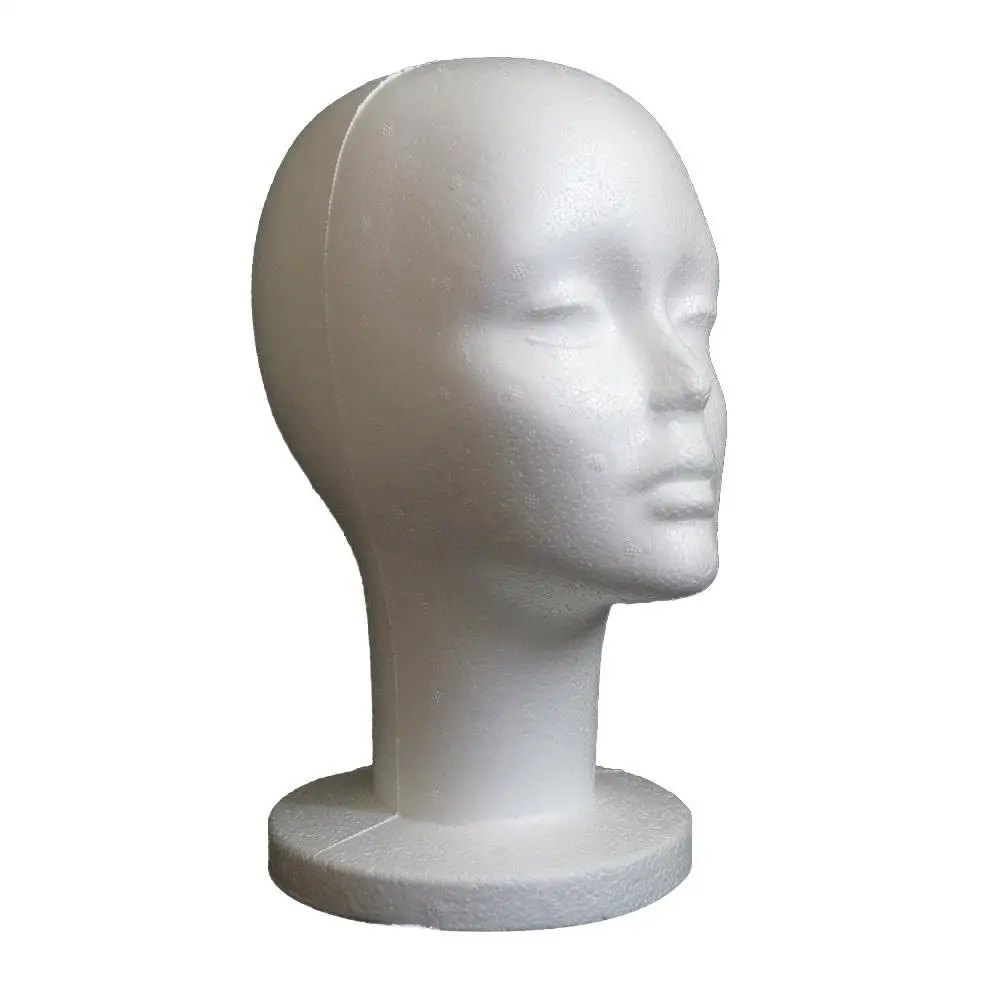 Fashion Female White Foam Mannequin Hat Cap Wig Women Head Display Holder Model  Mannequin Hat Cap