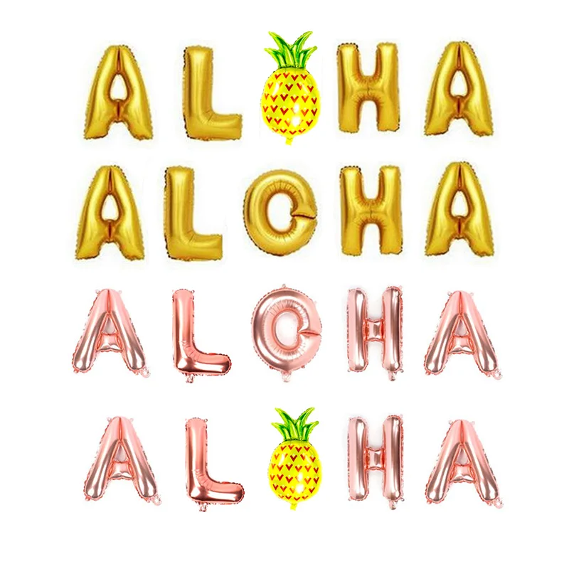 16 дюймов розовое золото Алоха украшение для вечеринки ананас буквы
