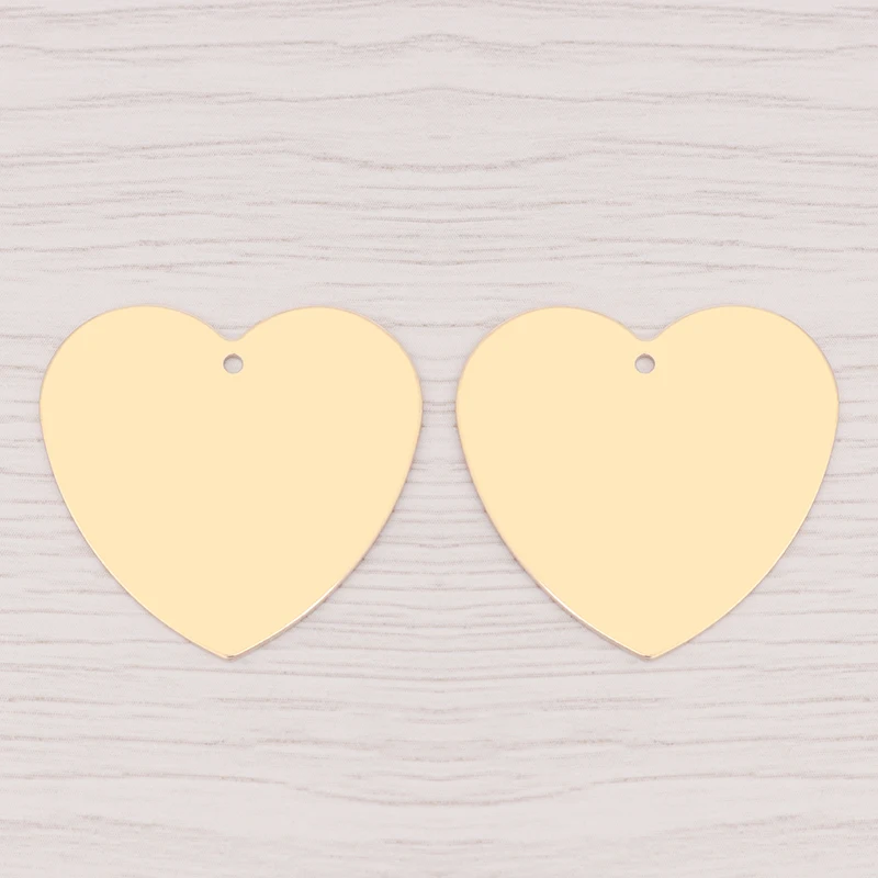 

10pcs/lot Genuine Gold Plating Smooth Heart Charms For DIY Earrings Jewelry Making Findings 28x29mm
