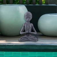 1pc meditation alien resin statue garden ornament best indoor outdoor art decoration home or office