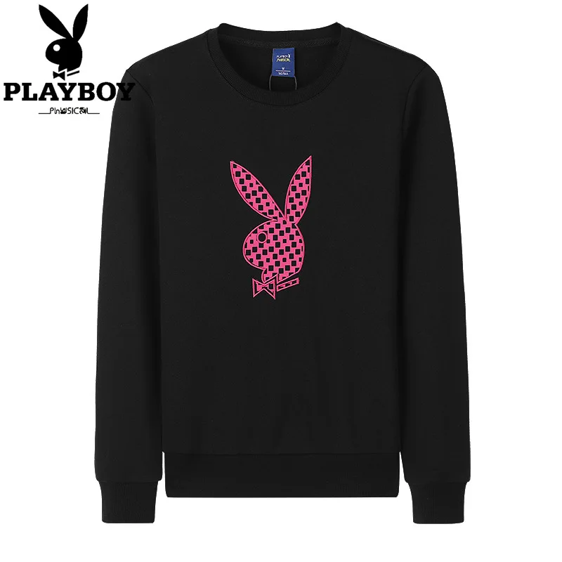 PLAYBOY Новая Модная стильная женская толстовка, Повседневная Уличная одежда, толстовки с буквенным принтом, черный свитер, пуловер для женщин