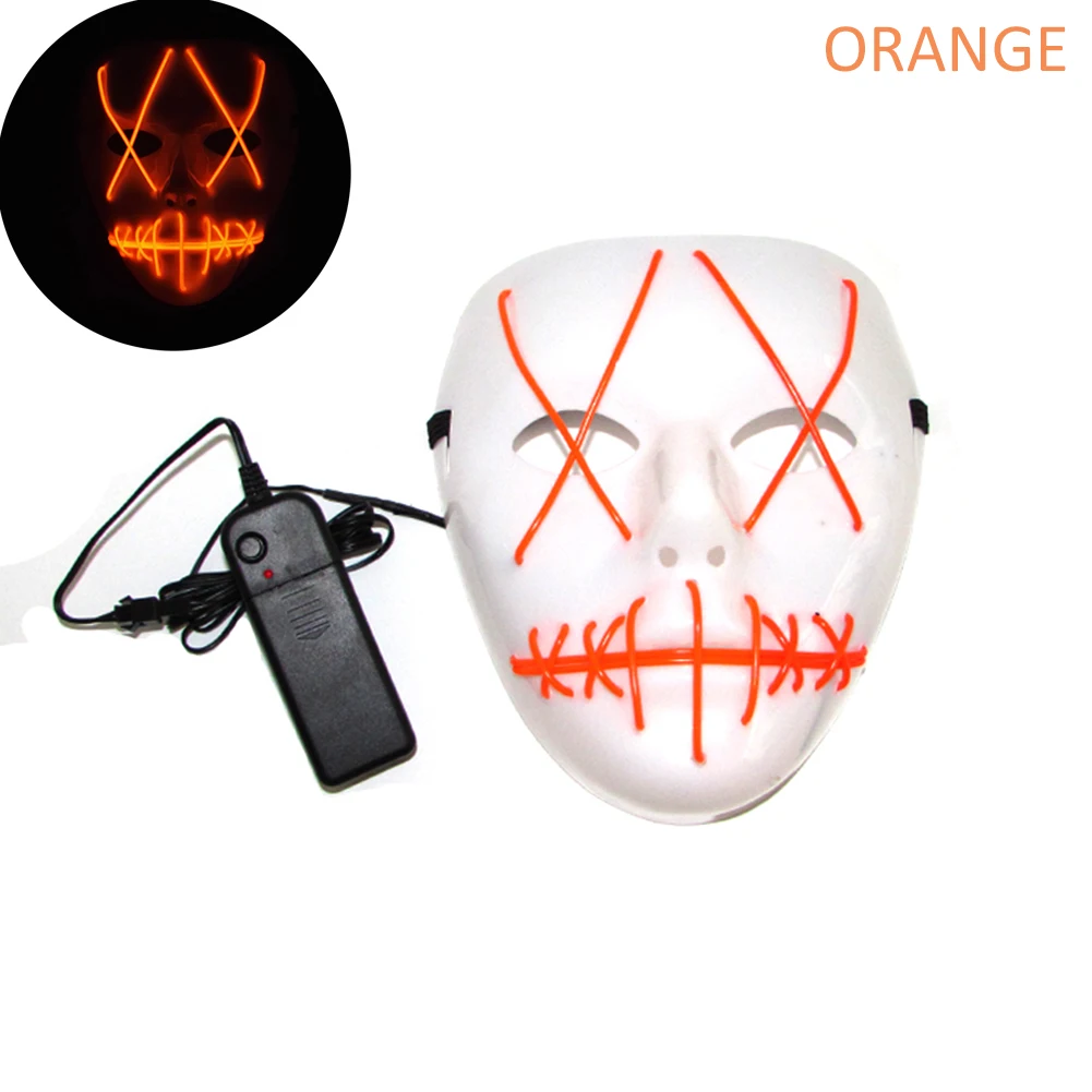 Светящийся светильник светодиодный маска Хэллоуин вечерние маскарадные маски