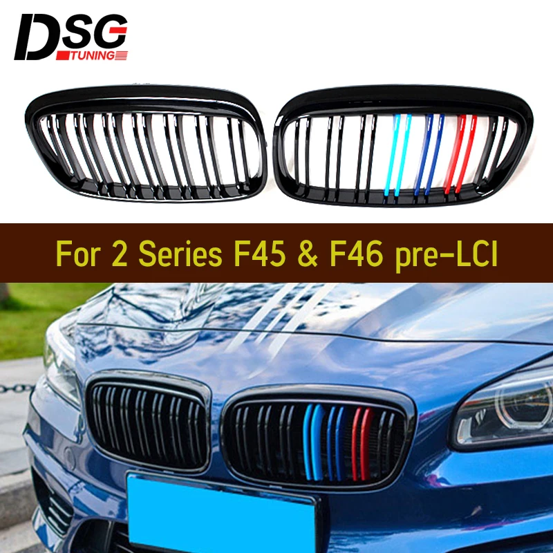 

Радиатор для BMW 2 серии F45 F46, сменный гриль из АБС-пластика, глянцевый черный/матовый черный, гоночные грили