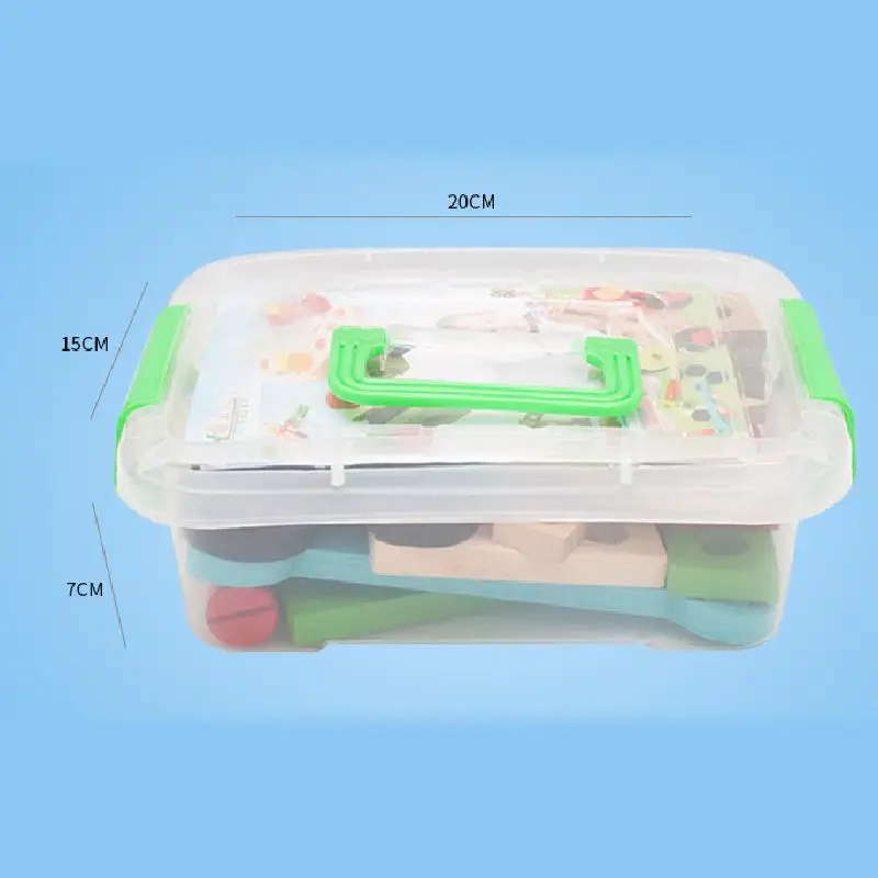 

Wooden Variety Nut Fighting Insert Class Portable Toolbox Boy Disassembly Combination Puzzle Play House Maintenance Toy