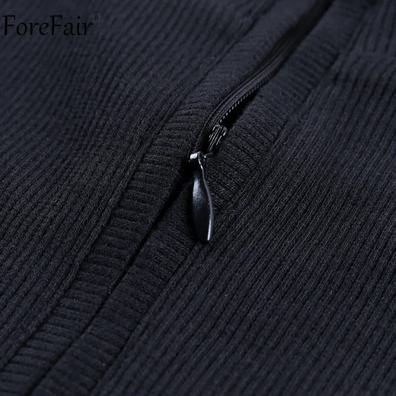 Платье Forefair женское с V образным вырезом повседневное черное однотонное базовое