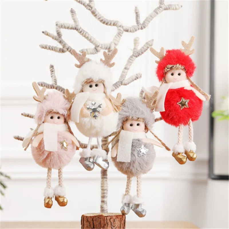 

Christmas Tree Decoration Plush Angel Doll Pendant 2022 Navidad Merry Christmas Xmas Christmas Gift Kids Christmas Decoration