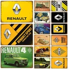 Металлическая табличка Renault 4CV, винтажный жестяной знак, потертый шик, декор винтажные металлические знаки, винтажное украшение для бара, металлический плакат для паба