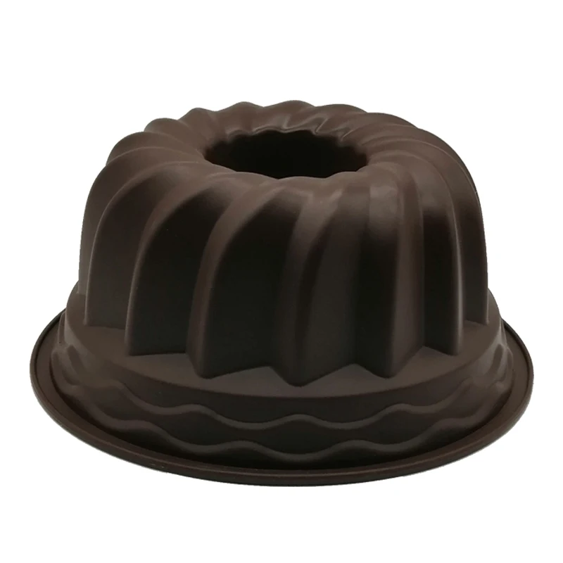 Chocolate Большой полый круглый 9 дюймов шифон торт плесень Шестерня пластина, силиконовая форма для торта, инструмент для выпечки легко снять - Цвет: Chocolate