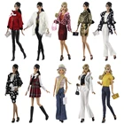 1 комплект одежды для куклы 16, Одежда для куклы, костюмы, одежда, модный дизайн, пальто, сумка, шляпы, обувь для куклы Барби, аксессуары для девочек JJ