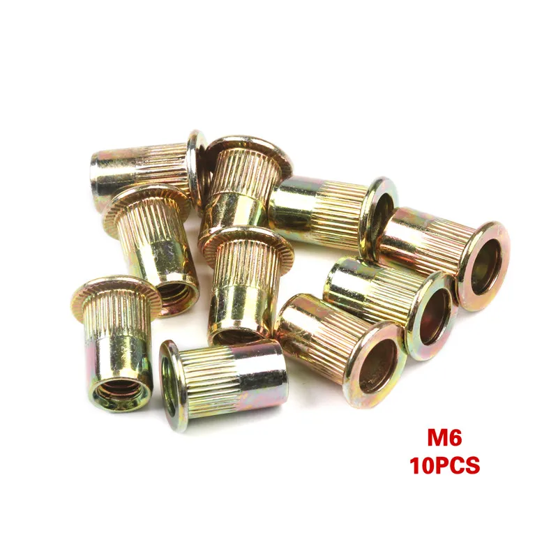 10Pcs Stainless Steel Rivet Nuts M3 M4 M5 M6 M8 M10 Flat Head Set Insert Reveting Multi Size Collocation | Обустройство дома