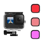 3 шт., водонепроницаемые фильтры для объектива Go Pro Hero 9, черное, красное, фиолетовое, розовое закаленное стекло для объектива Go pro Hero 9, черные