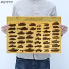 Коллекция 1944 года, постеры из крафт-бумаги для коллекции колесиков, наклейки на стену, картины для украшения дома, товары для дома