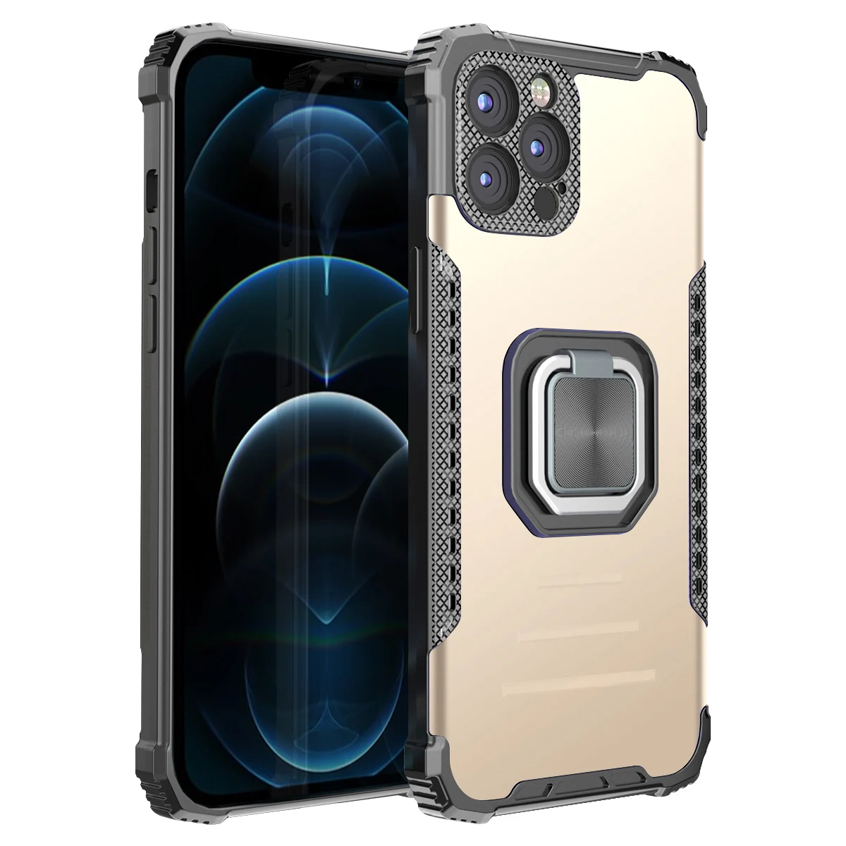 

Luxury Phone Case For OPPO A15 A15S A73 F17 A31 A8 A1K C2 A7 A5S A12 A11K F9 A5 A12E A3S Armor With Ring Magnetic Bracket Cover