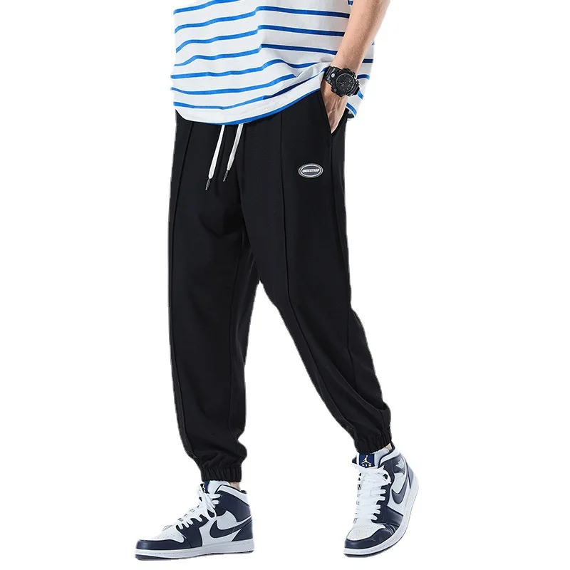 

Summer High Quality Ankle-length Pants Men's Trend Harun Pants Korean Version Youth Fashion Knit Sports Pants Basketball Pants