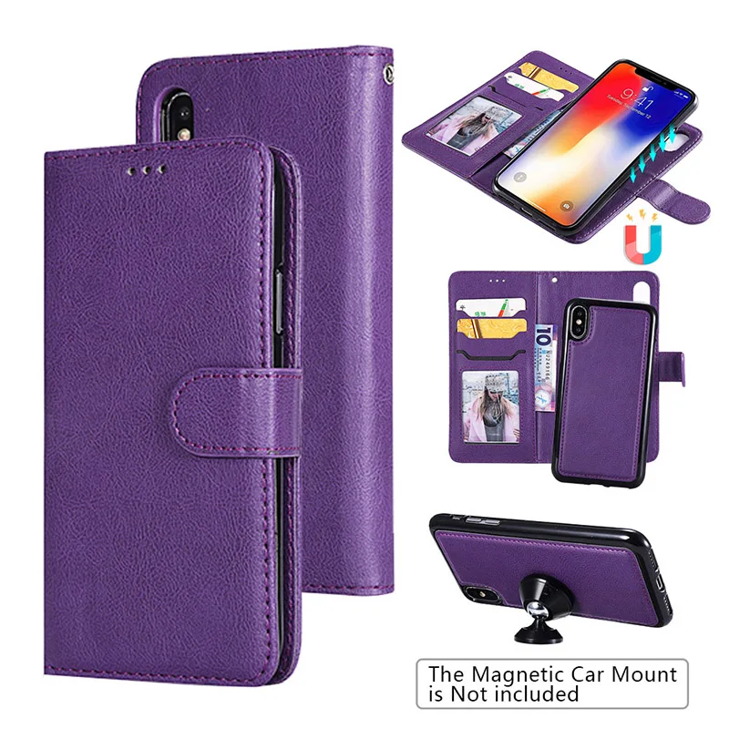 2 в 1 съемный внутренний ТПУ + Обновленный Кожаный чехол кошелек для iPhone 11 Pro Max X XS XR