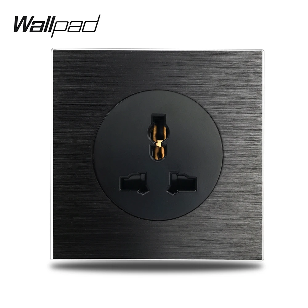 Универсальная настенная электрическая розетка Wallpad L6 EU UK US черная матовая