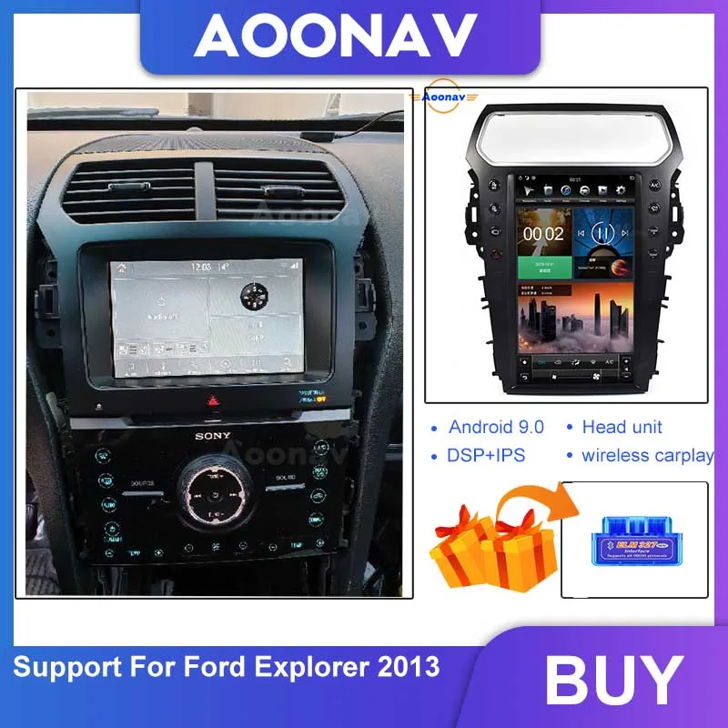 

Multimedia1920 * 1080 Tesla вертикальный экран A9 PX6 автомобильная аудиосистема для Ford Explorer 2013 GPS навигация Авторадио беспроводной carplay