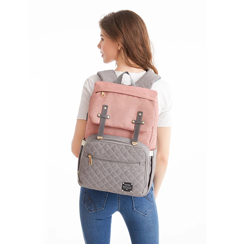 

Diaper Bag Flip Nappy Backpack Mummy Large Capacity Baby Travel Diaper Bag With USB Port Nappy Bag