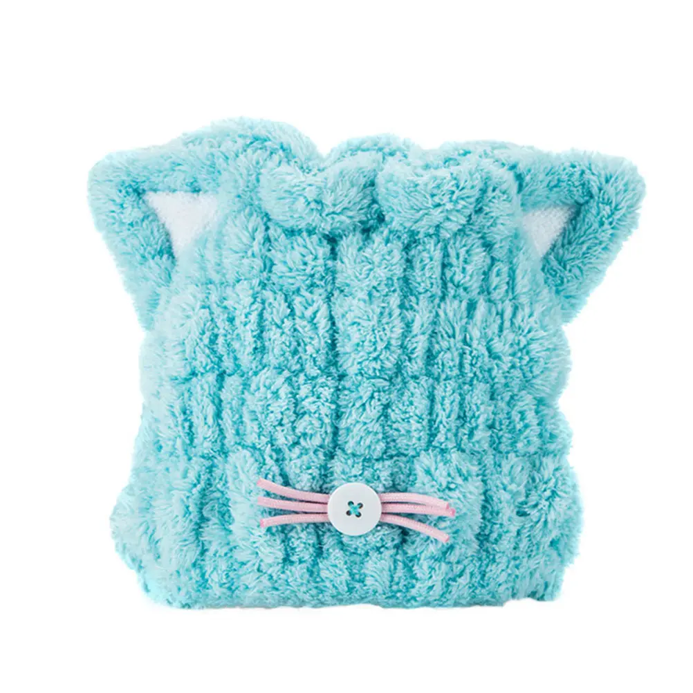 

1Pc Cartoon Cat Ear Hair Drying Hat Hair Wrap Hat Shower Drying Hair Hat