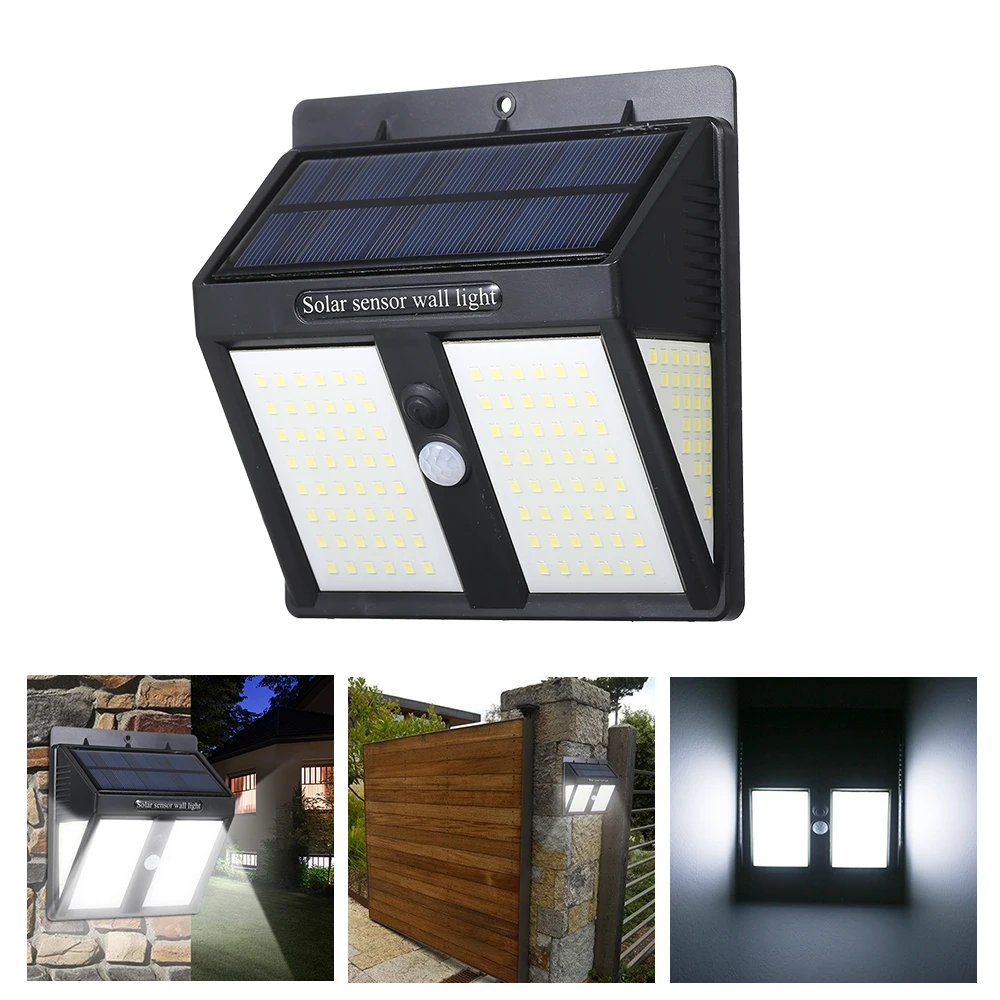 PIR датчик движения 100LED Солнечный светильник с контролем солнечной энергии уличный светильник для двора домашний сад солнечная энергия настенный светильник