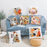 2021 new fall pumpkin plush cushion cover home decor floral maple leaf pattern throw pillowcases decorative sofa hogar coussin