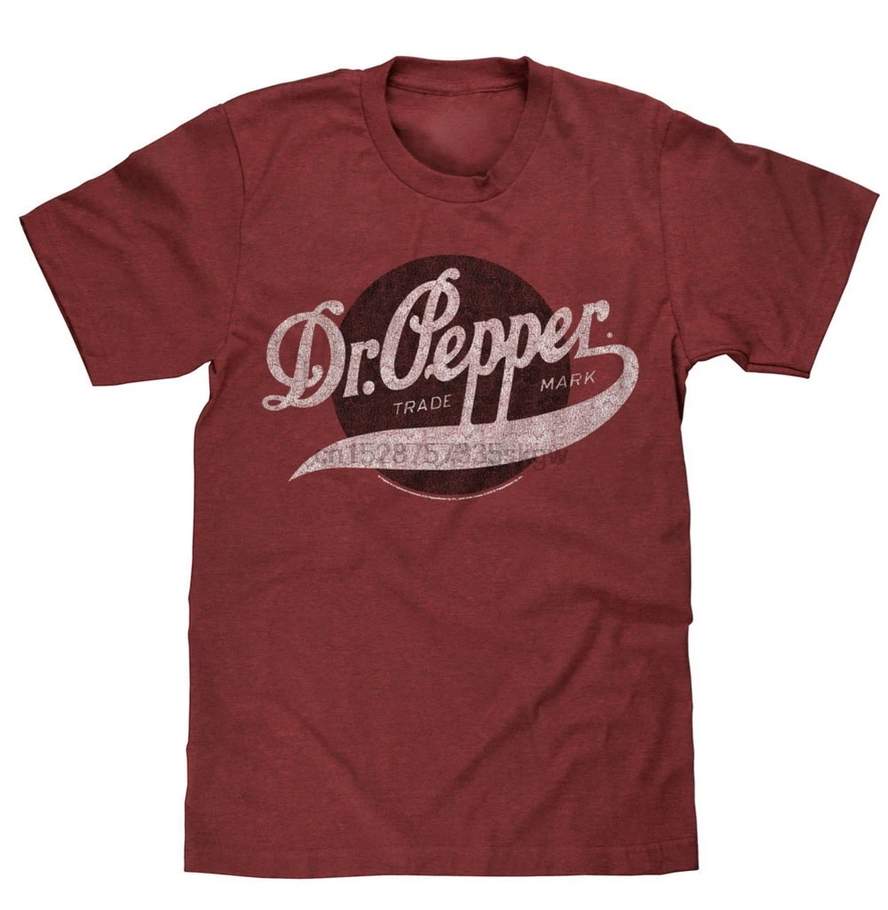 Мужская торговая марка DR PEPPER SODA футболка BURGANDY потертый логотип новая топы с