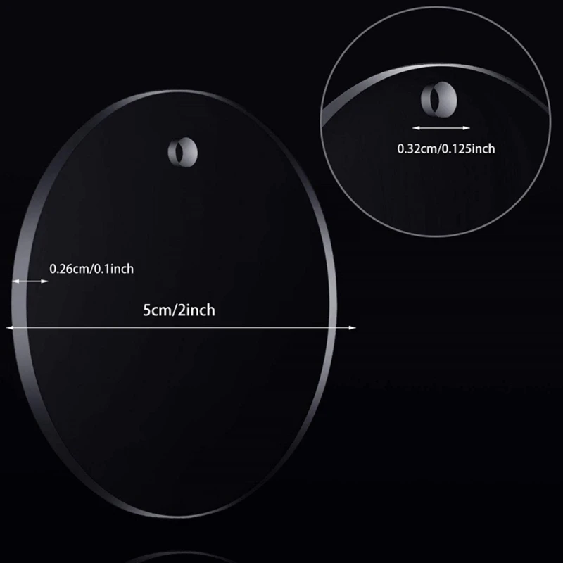 

120 Pcs/Set Colorful Tassel Pendants Acrylic Keychain Blanks Transparent Round Discs Circles for DIY Crafts Jewelry