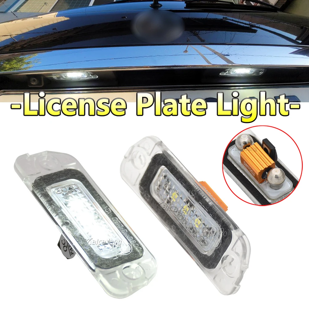 

2x Canbus Error Free Led Number Plate Lights Bulbs For Mercedes Benz W164 X164 W251 ML GL R Class License Plate Lamp White 6000K