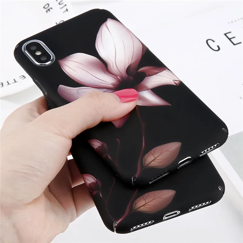 Lovebay цветок листья чехол для телефона в форме кактуса IPhone X XS 7 8 Plus Жесткий ПК