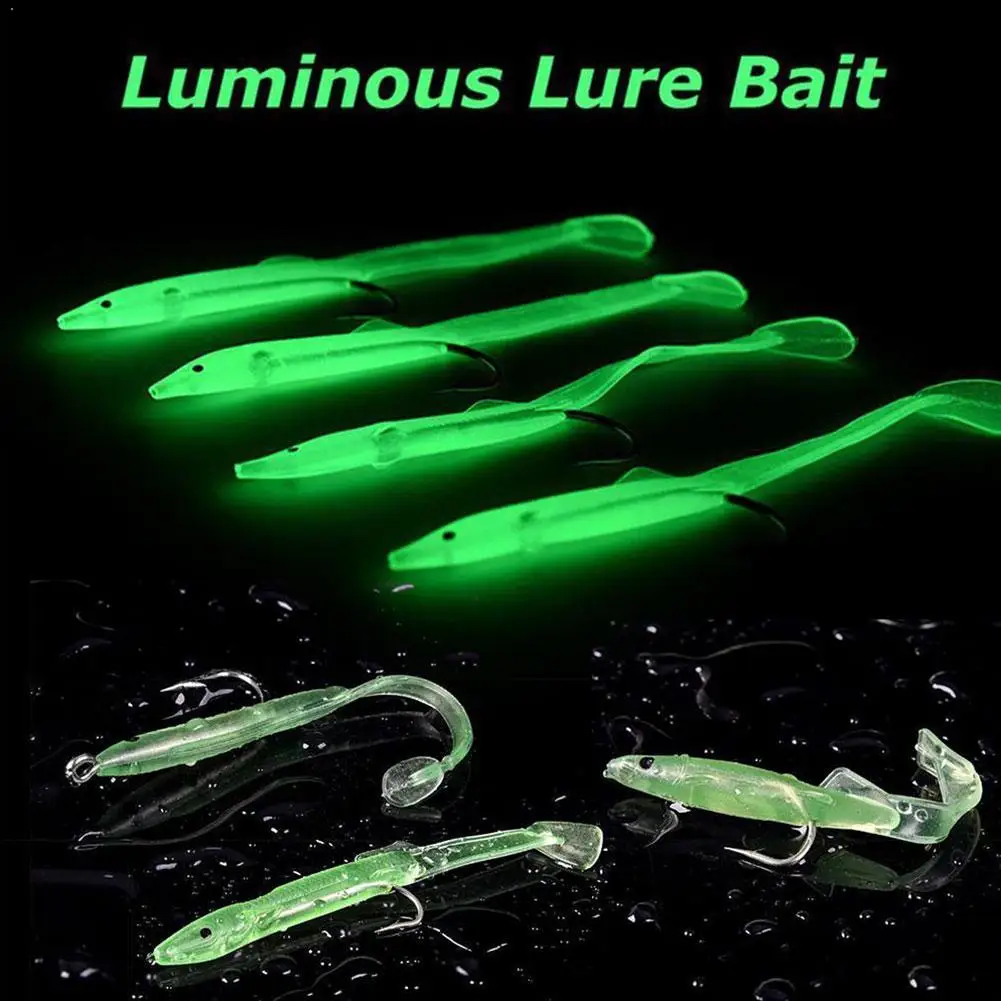 

Fishing Lures Small Package Easy to Carry Luminous Light Fluorescent Hook Fishing Tool with Bait Hook Tackle Pesca Lure T7Q2