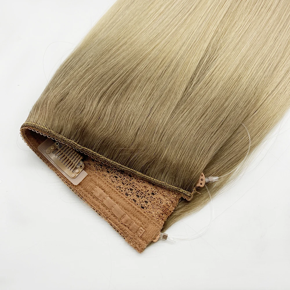 

Kayla Long Perfect Blending 80g-120g Invisible Fish Line 100% Human Hair Wire in Halo Hair Extensions