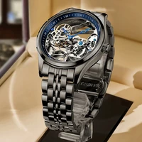 ailang new skeleton automatic movement watch for men mechanical luxury black steel watches mens horloge tourbillon 2021