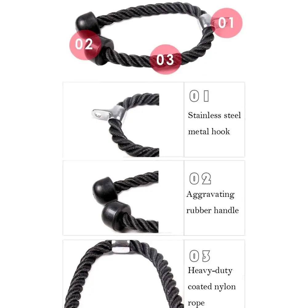 

Heavy Duty Fitness Tricep Training Rope Exerciser Strength for Body Building