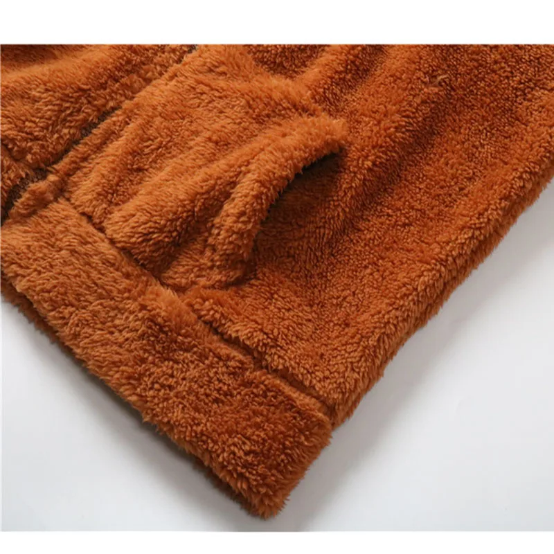 

Winter Fleece Loose Hooded Coats Autumn Winter Faux Fur Coat Women 2020 Overcoat Pocket Plus Size Solid Color Casual Clothing