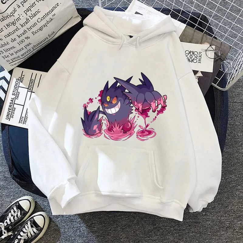 

Pokemon Gengar Hoodies Hot Unisex Japan Anime Kawaii Clothes Men Cartoon Harajuku Sweatshirts Funny Cotton Pullover Hoodie Male