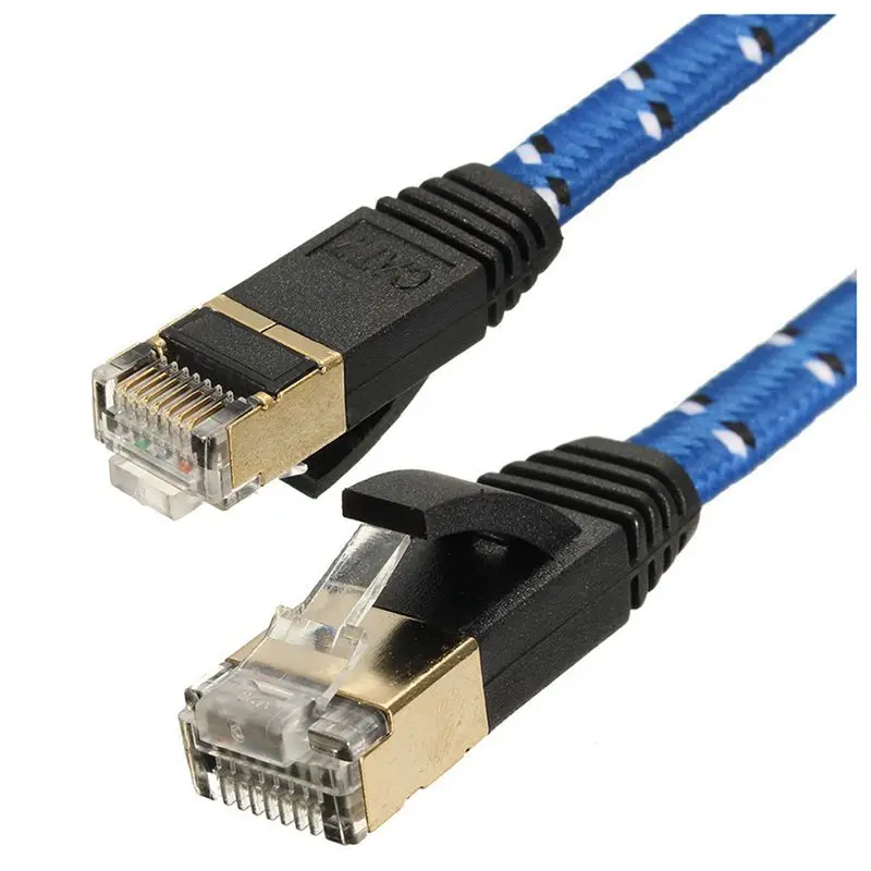 2 шт. RJ45 CAT 7 CAT7 Ethernet Интернет LAN патч плоский сетевой кабель шнур 1 метр и 3 метра| |